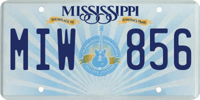 MS license plate MIW856