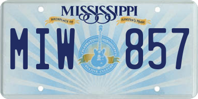 MS license plate MIW857