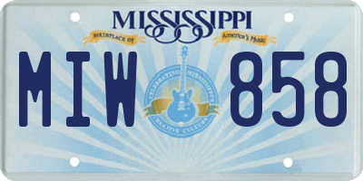 MS license plate MIW858
