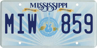 MS license plate MIW859