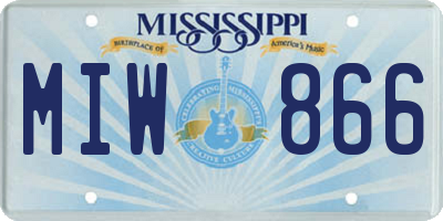MS license plate MIW866