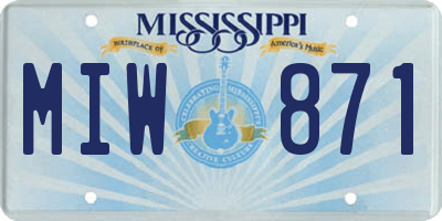 MS license plate MIW871
