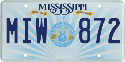 MS license plate MIW872