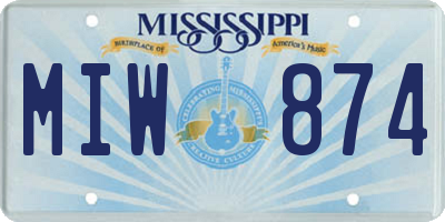 MS license plate MIW874