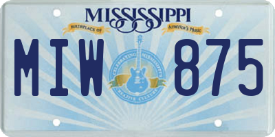 MS license plate MIW875