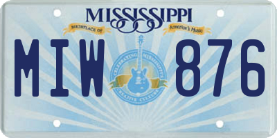 MS license plate MIW876