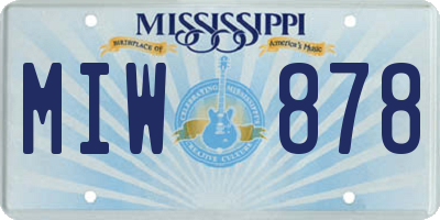 MS license plate MIW878