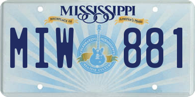 MS license plate MIW881