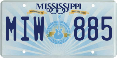 MS license plate MIW885