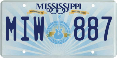 MS license plate MIW887