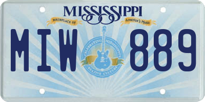 MS license plate MIW889