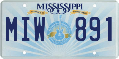 MS license plate MIW891