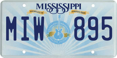 MS license plate MIW895