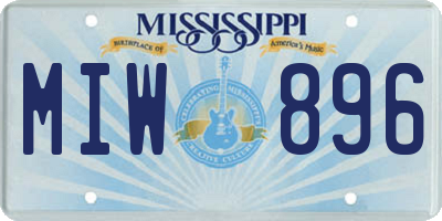 MS license plate MIW896