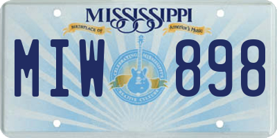 MS license plate MIW898
