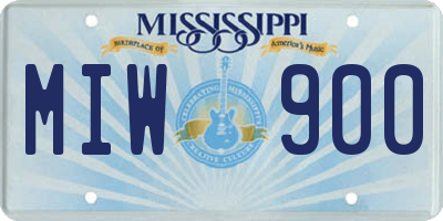 MS license plate MIW900