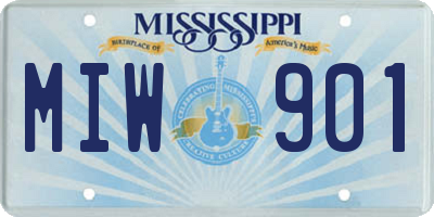 MS license plate MIW901