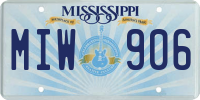 MS license plate MIW906