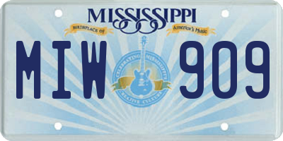 MS license plate MIW909