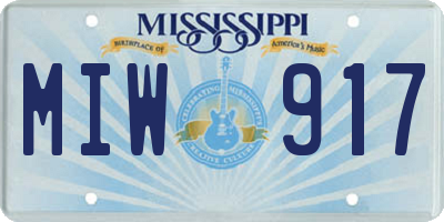 MS license plate MIW917