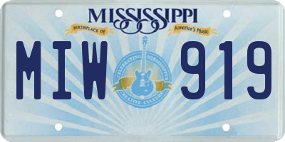 MS license plate MIW919