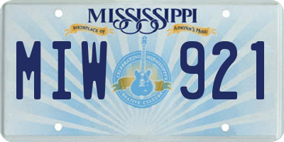 MS license plate MIW921