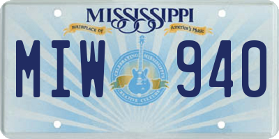 MS license plate MIW940