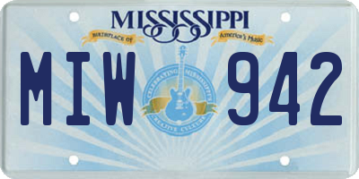 MS license plate MIW942