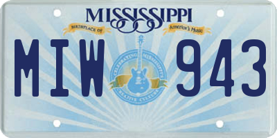 MS license plate MIW943