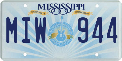 MS license plate MIW944