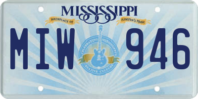 MS license plate MIW946