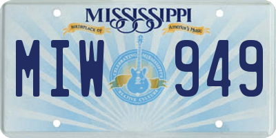 MS license plate MIW949
