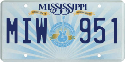 MS license plate MIW951