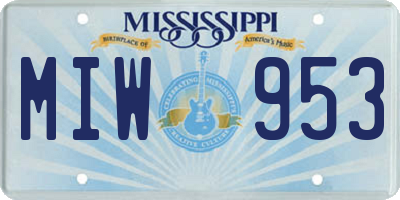 MS license plate MIW953