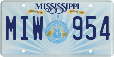 MS license plate MIW954