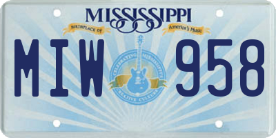 MS license plate MIW958