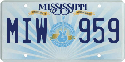 MS license plate MIW959