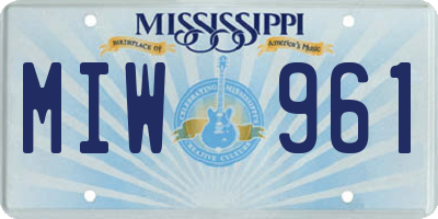 MS license plate MIW961