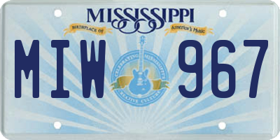 MS license plate MIW967