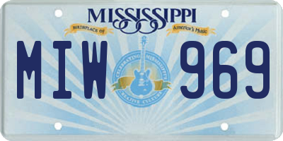 MS license plate MIW969