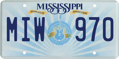 MS license plate MIW970
