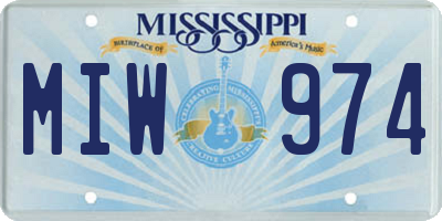 MS license plate MIW974