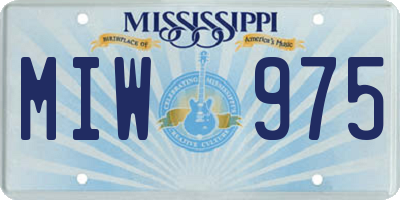 MS license plate MIW975