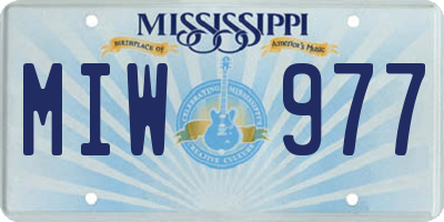 MS license plate MIW977