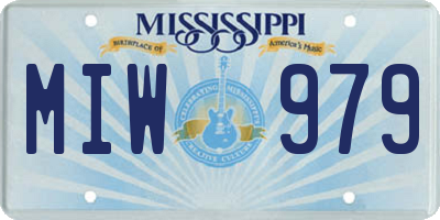 MS license plate MIW979