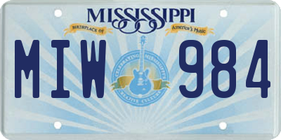 MS license plate MIW984
