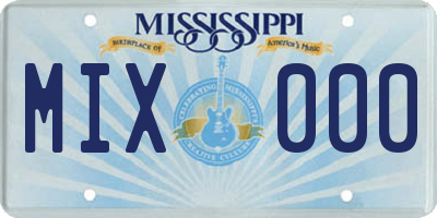 MS license plate MIX000