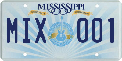 MS license plate MIX001