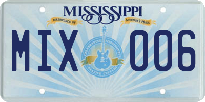 MS license plate MIX006