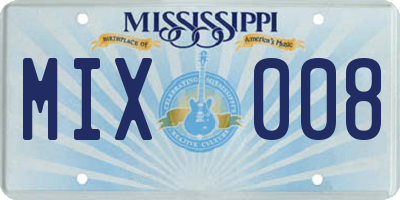 MS license plate MIX008
